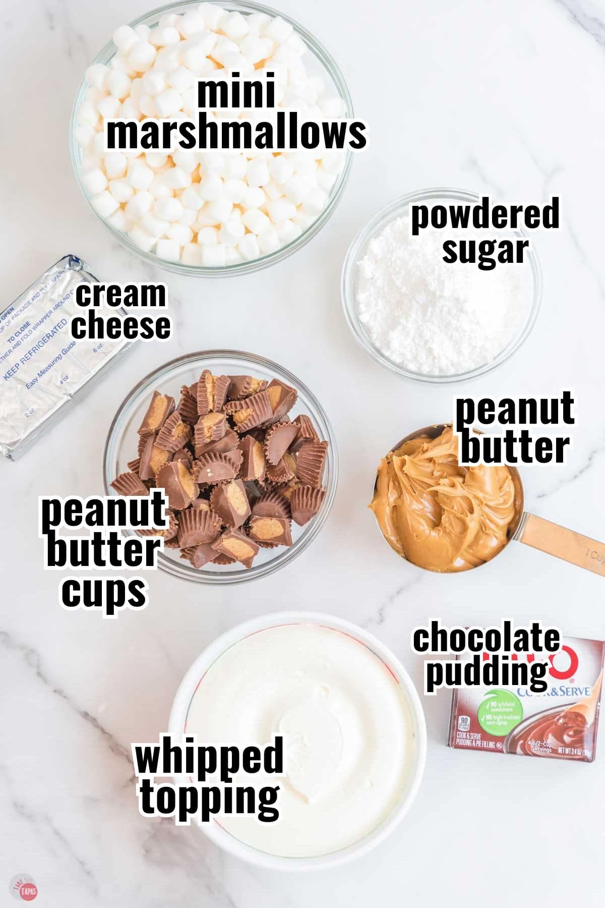 individual ingredients for a recipe with text overlay labeling them
