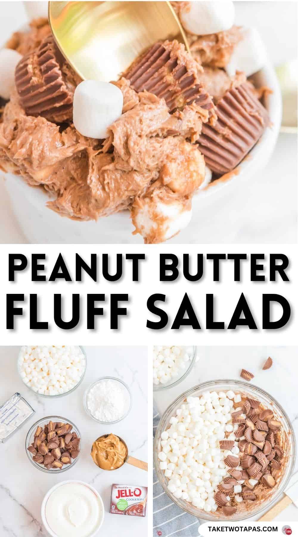 Pinterest pin image for peanut butter fluff salad recipe