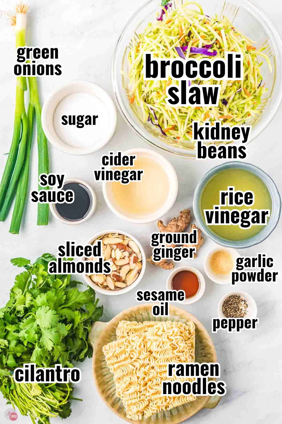 individual ingredients for a recipe with text overlay labeling them
