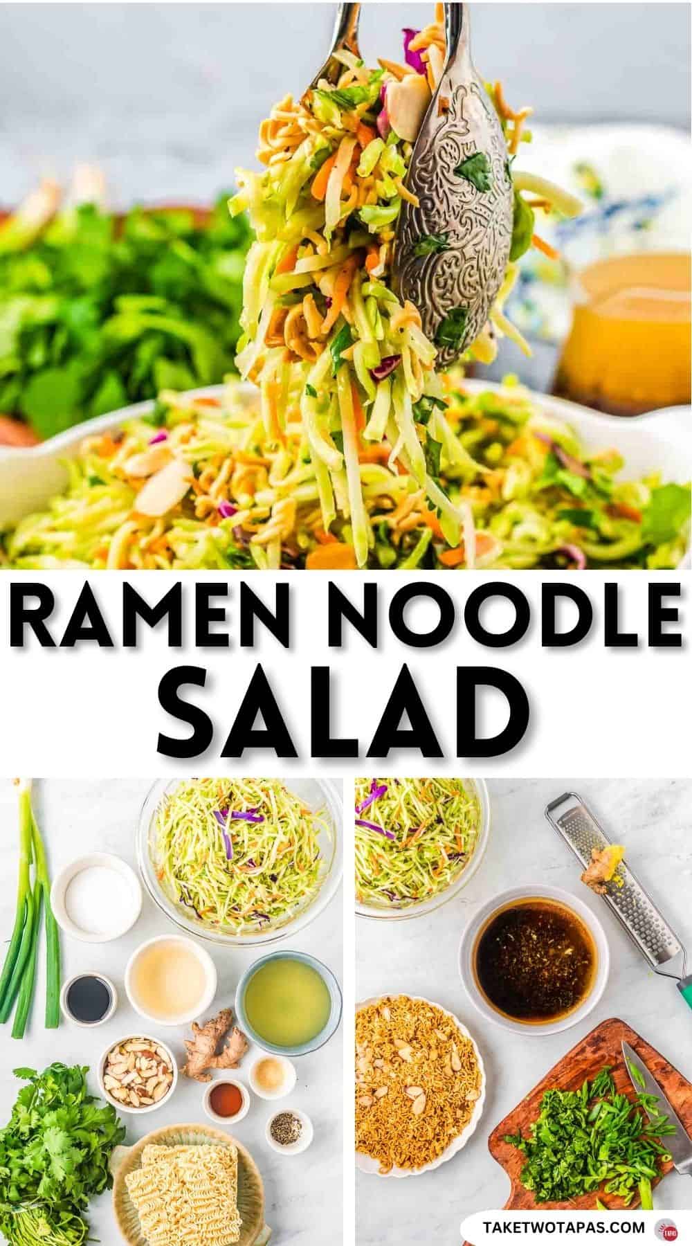 Pinterest pin image for ramen noodle salad recipe