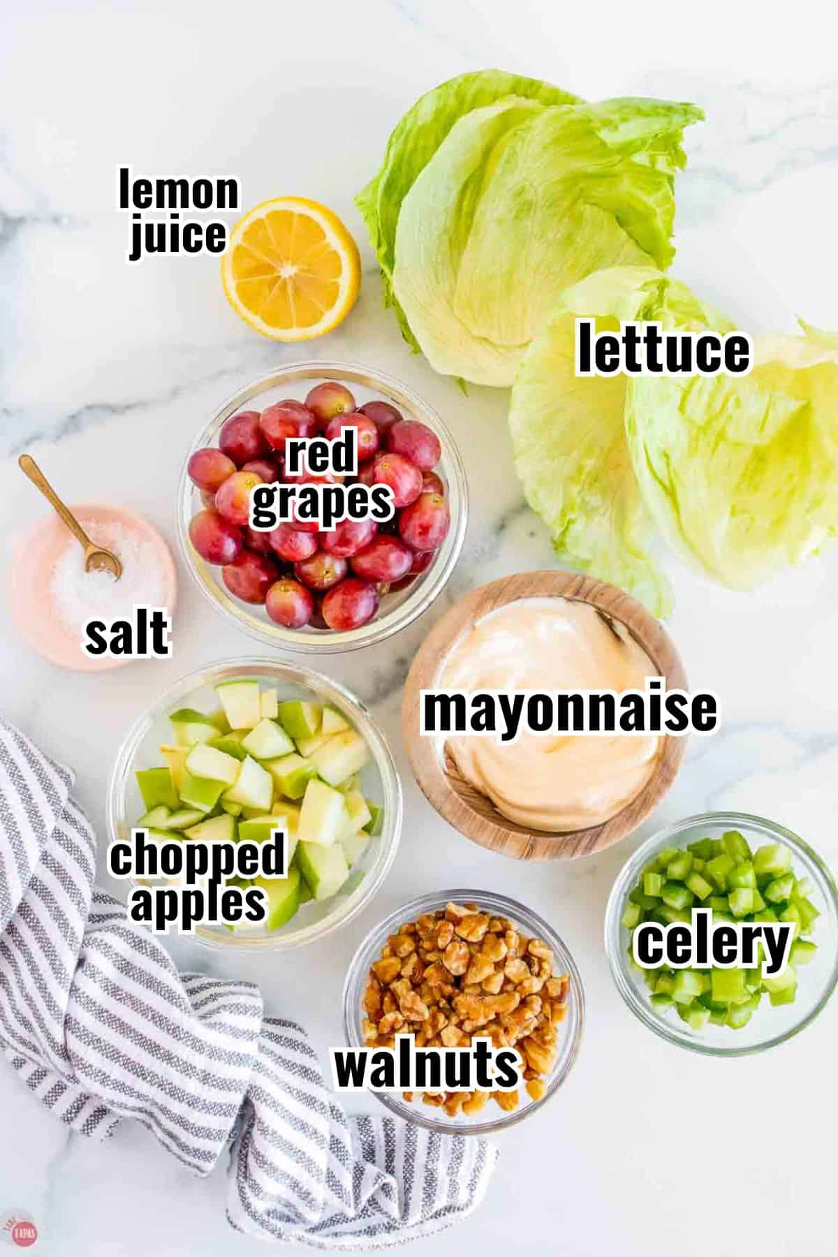 individual ingredients for a recipe with text overlay labeling them
