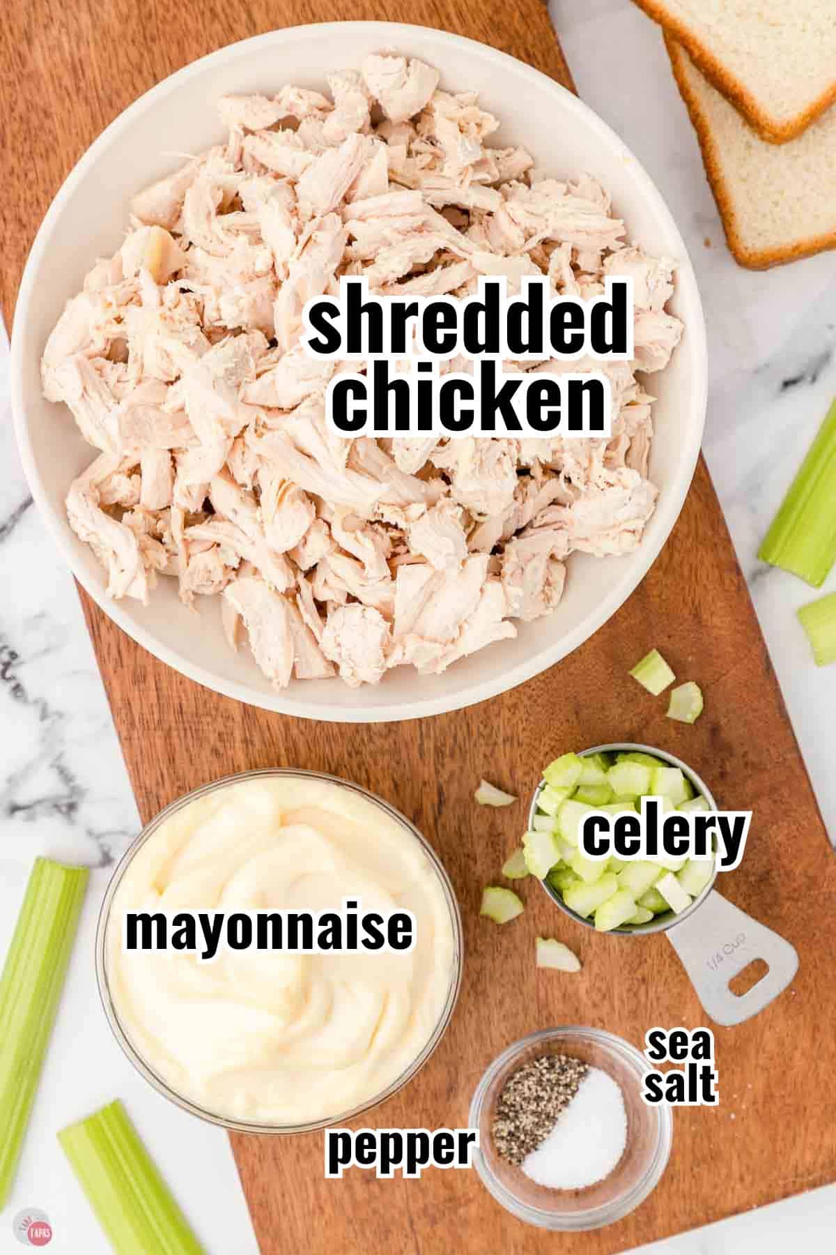 individual ingredients for a recipe with text overlay labeling them
