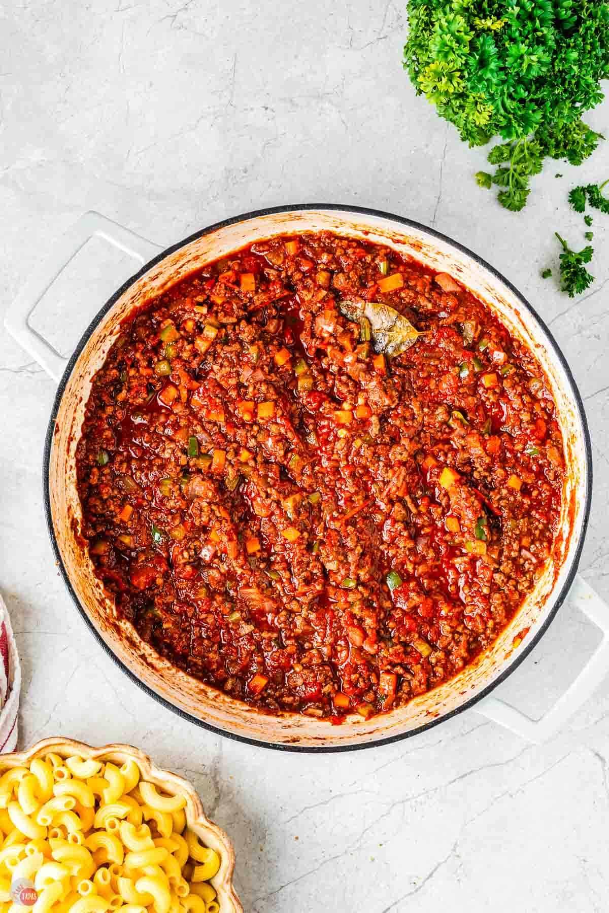 bowl of meat sauce