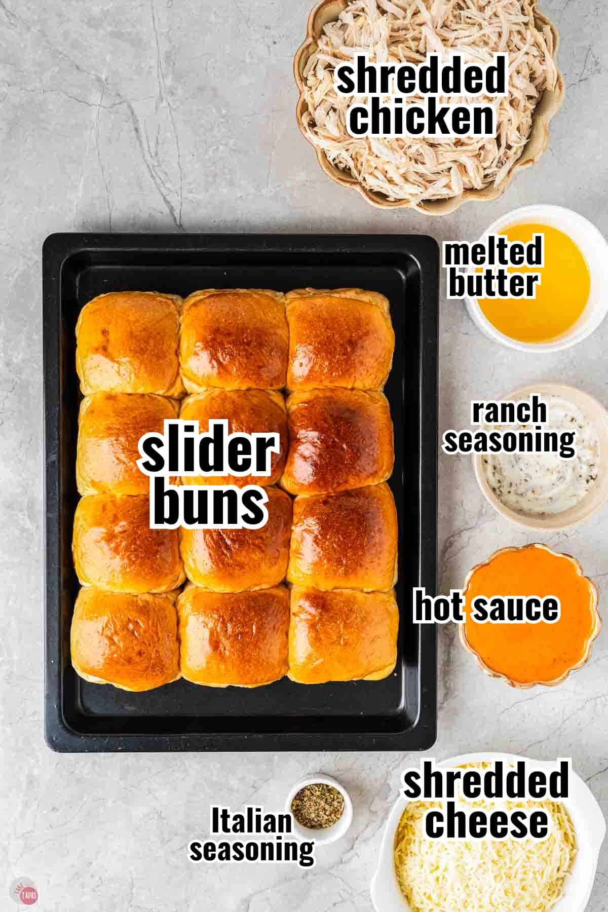 individual ingredients for a recipe with text overlay labeling them
