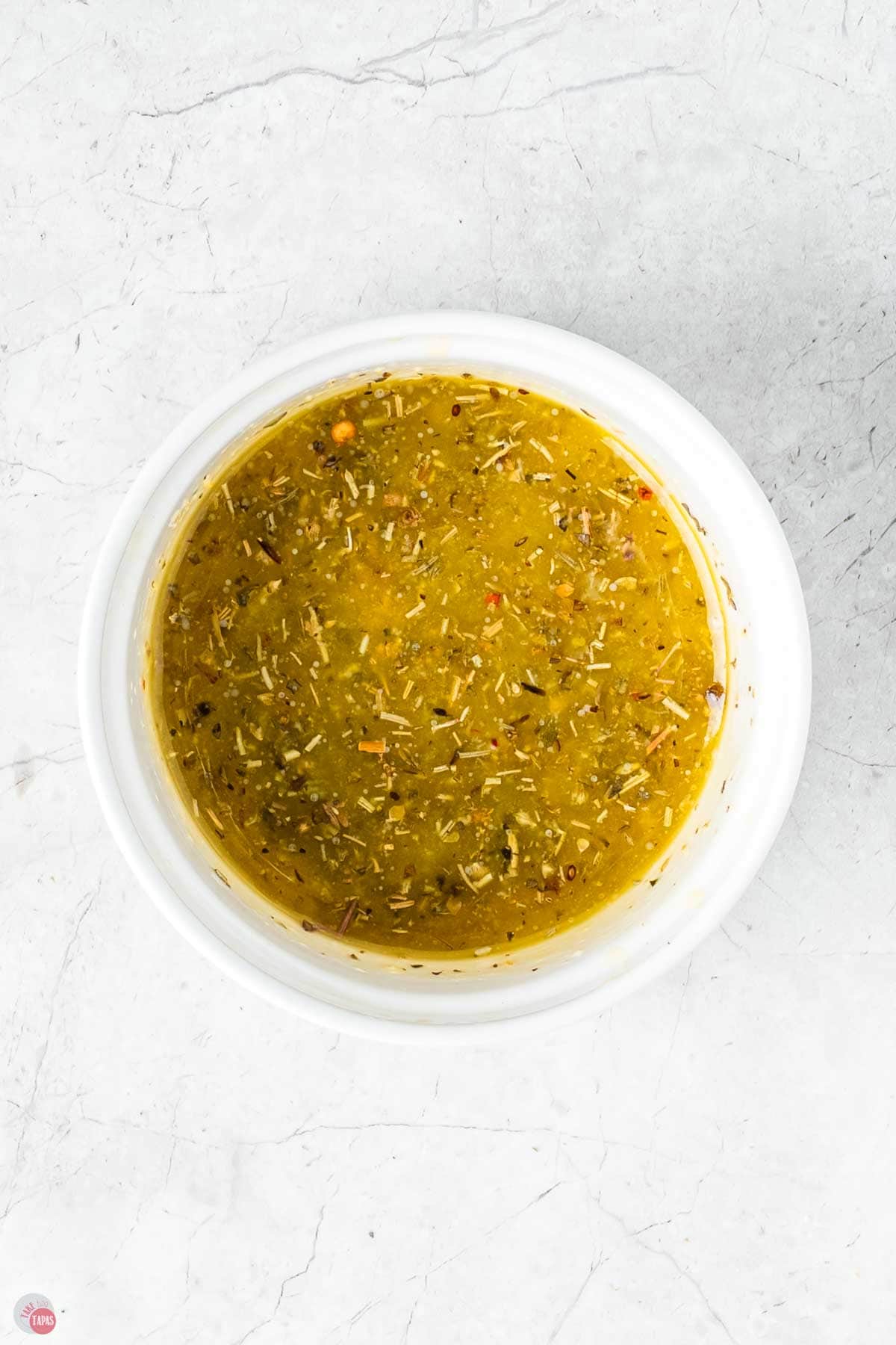 melted butter and seasonings in a bowl