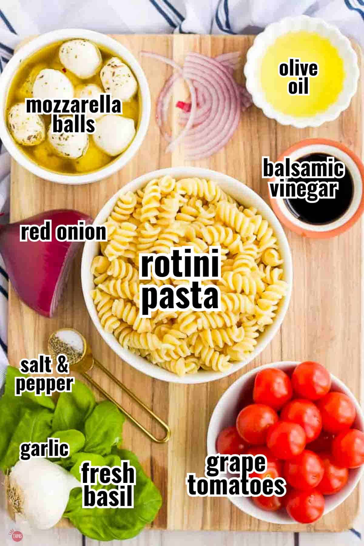 individual ingredients for a recipe with text overlay labeling them