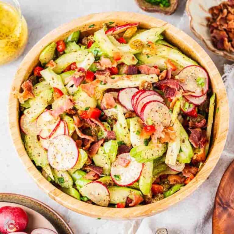 bowl of slaw made with celery
