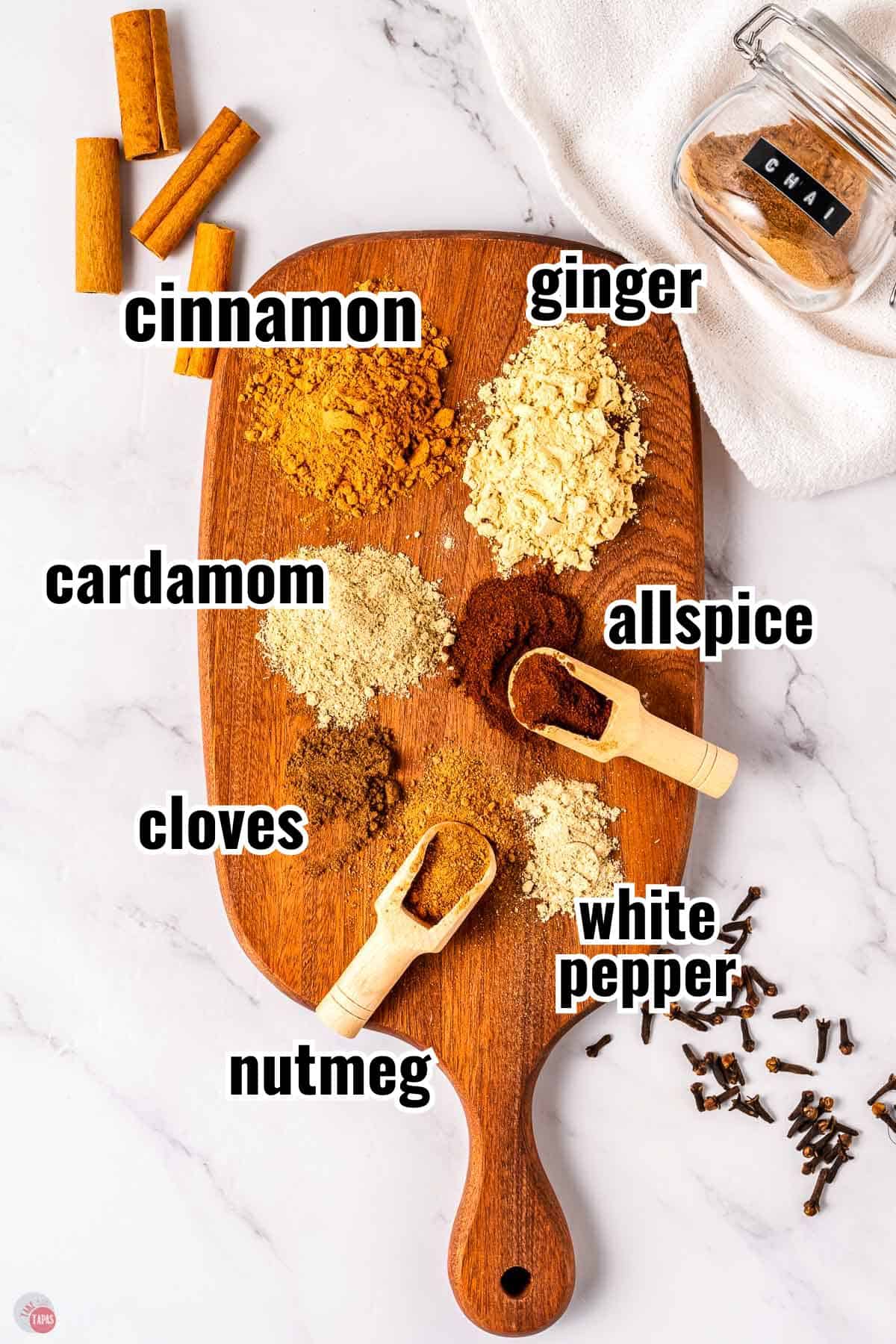 individual ingredients for a recipe with text overlay labeling them