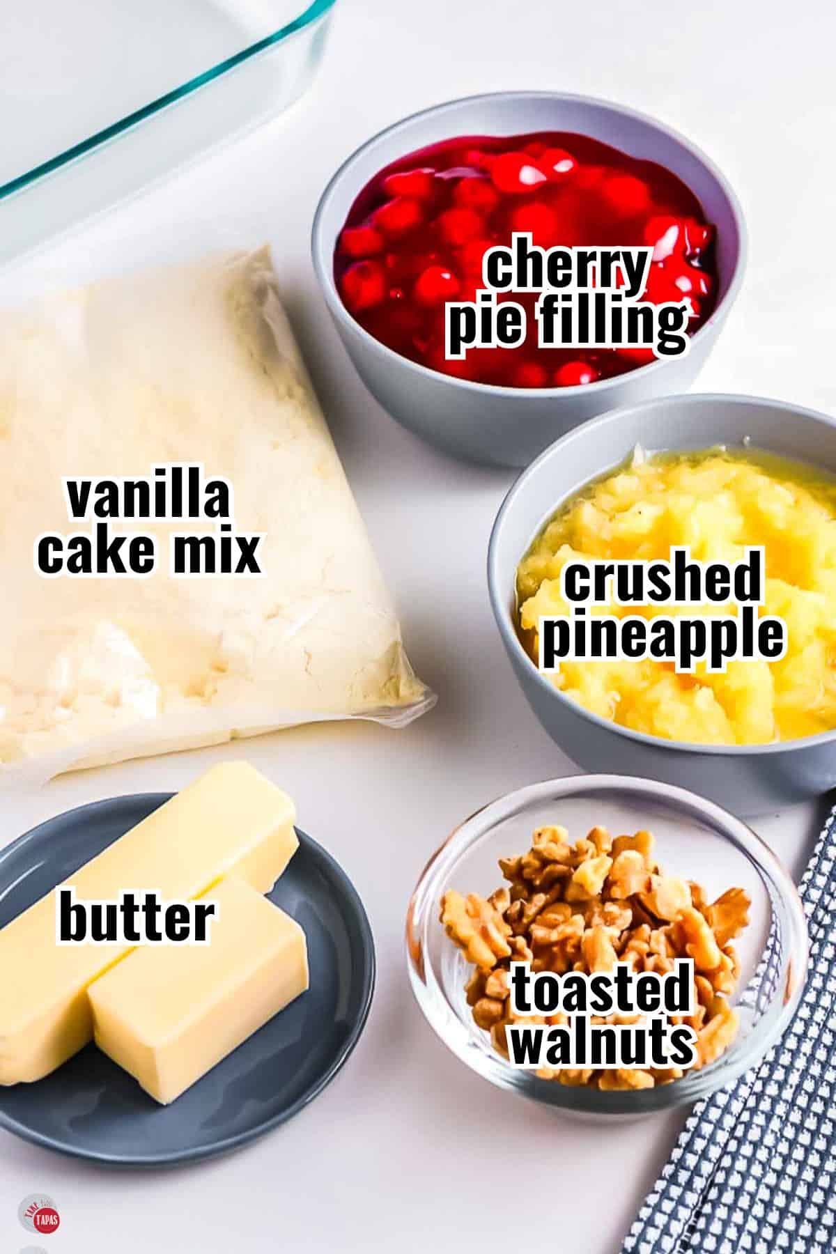 individual ingredients for a recipe with text overlay labeling them
