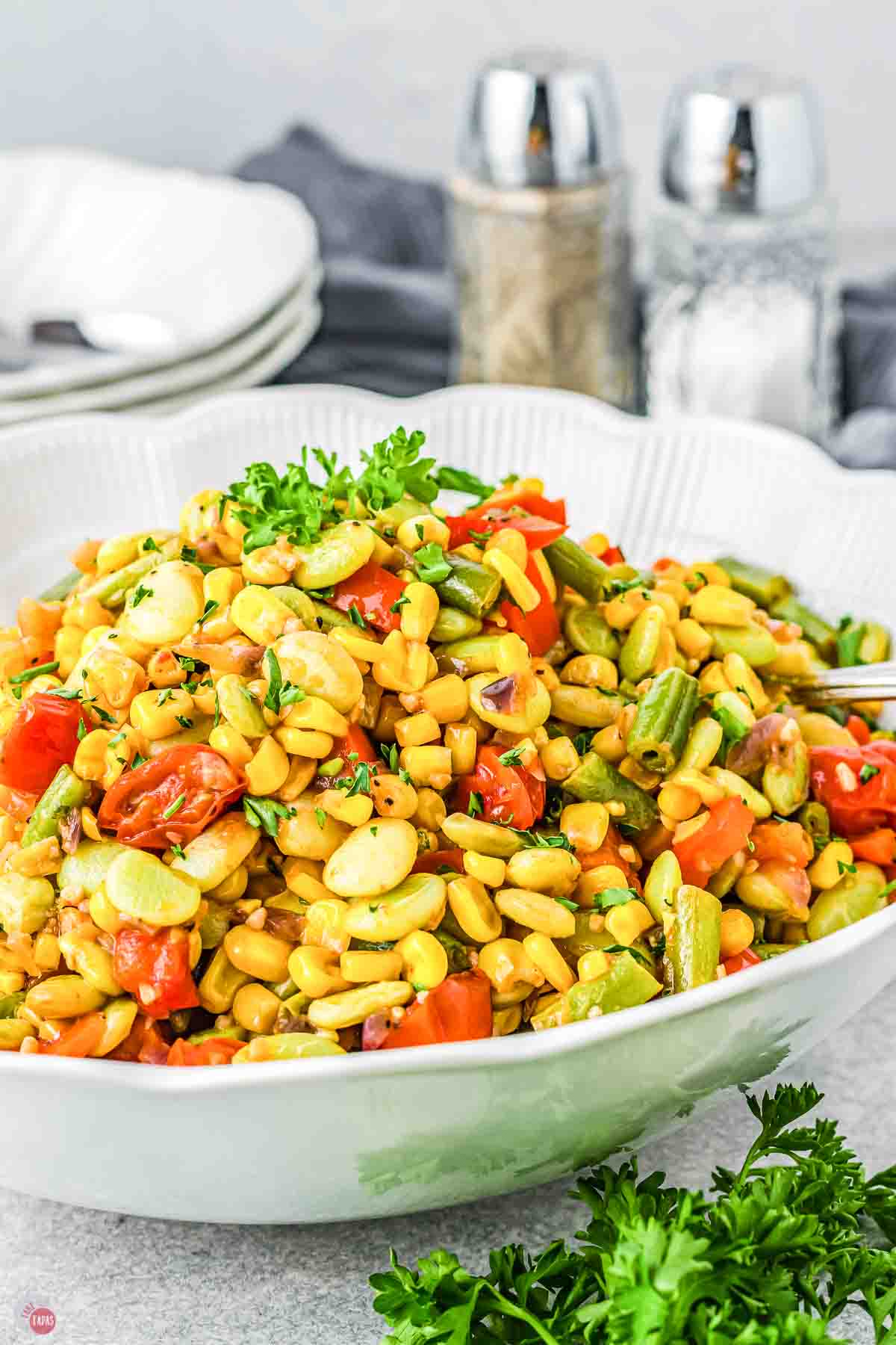 bowl of corn succotash