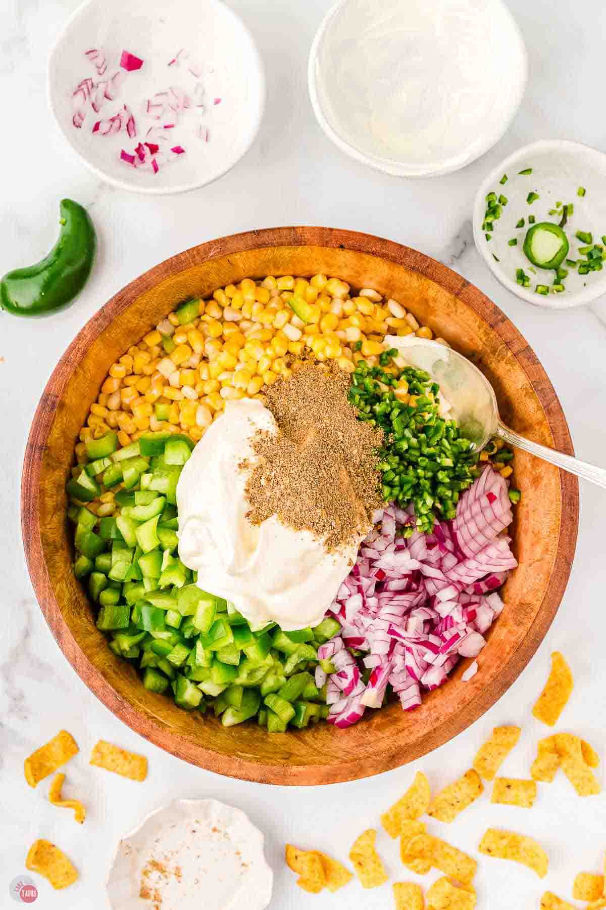 bowl of vegetables with a sprinkle of bbq seasoning