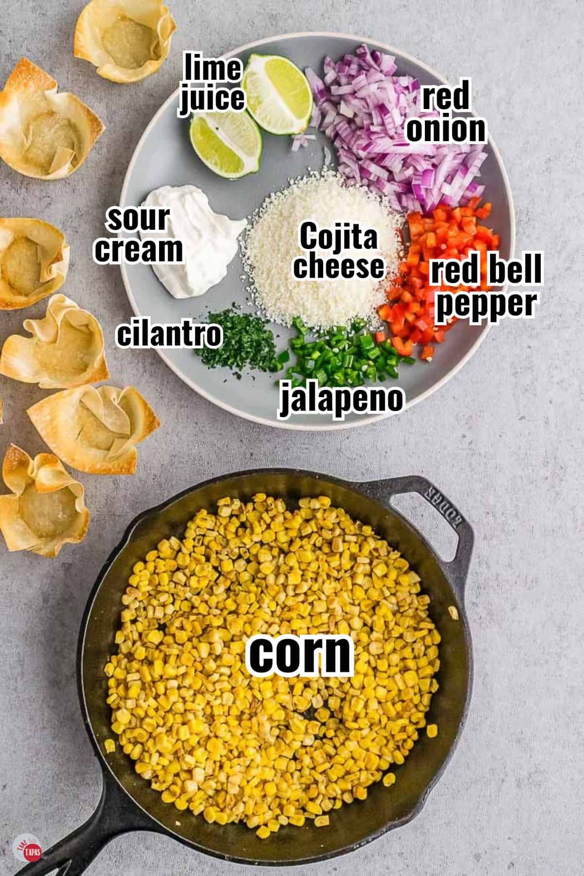 individual ingredients for a recipe with text overlay labeling them
