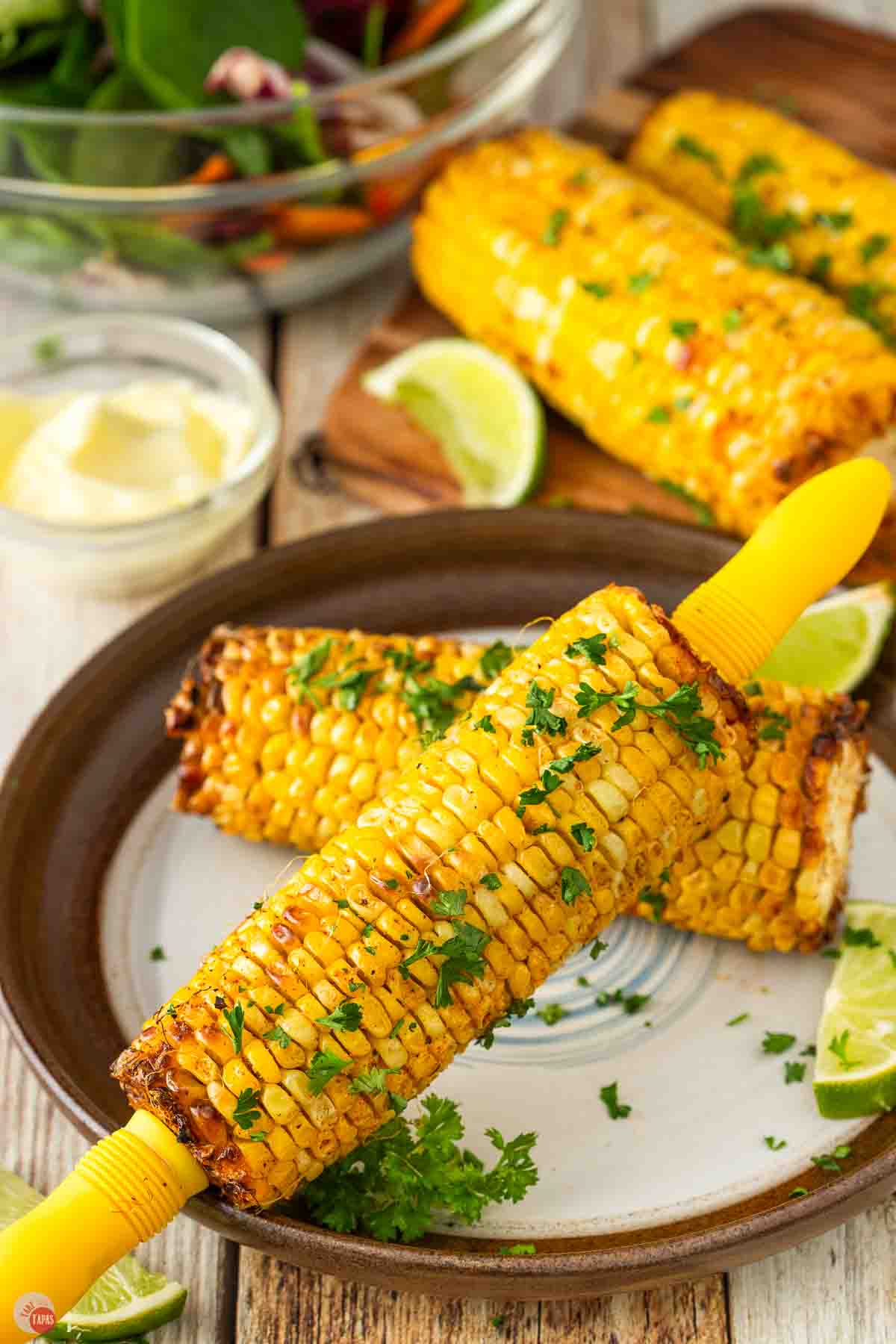 roasted corn on a plate