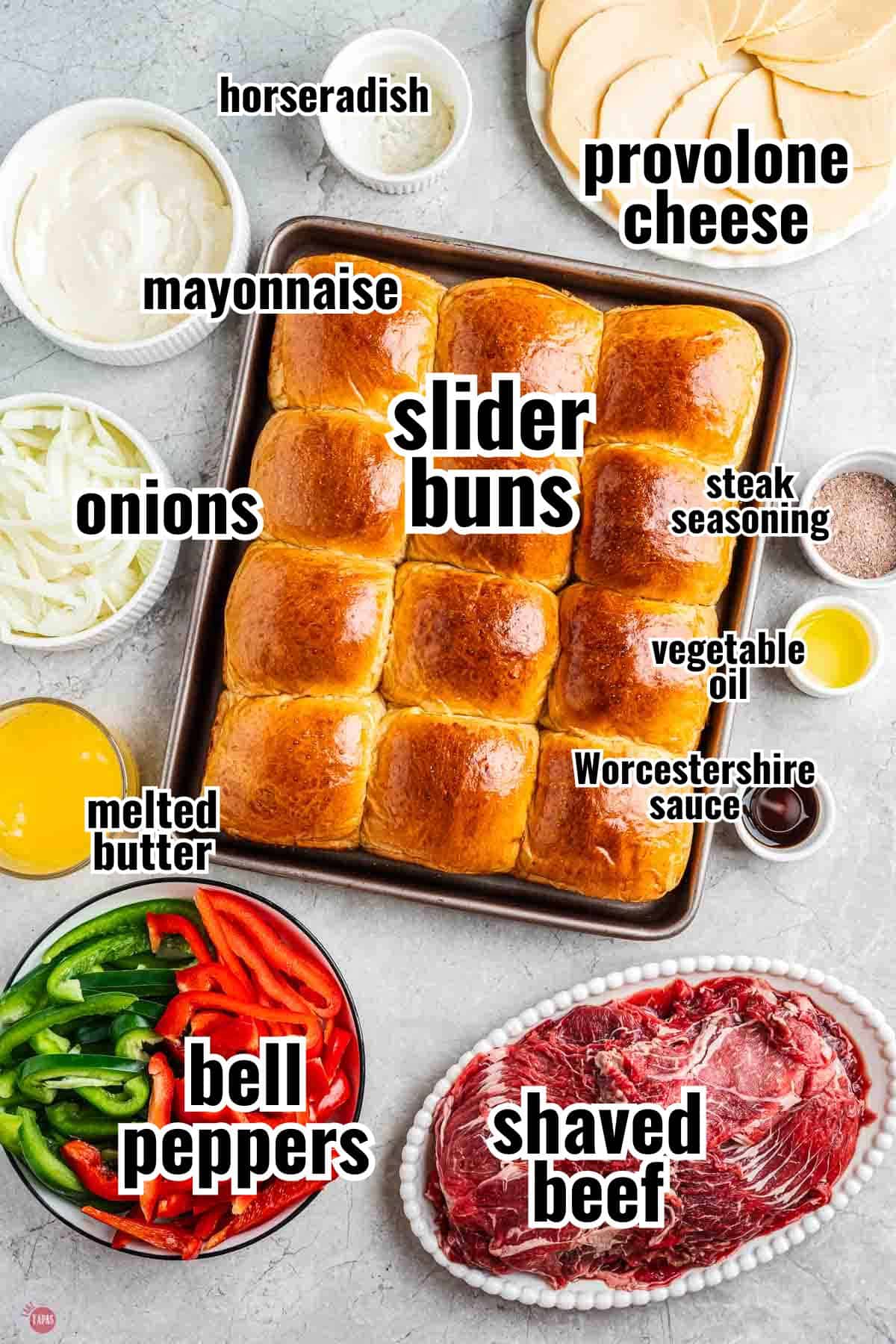 individual ingredients for a recipe with text overlay labeling them
