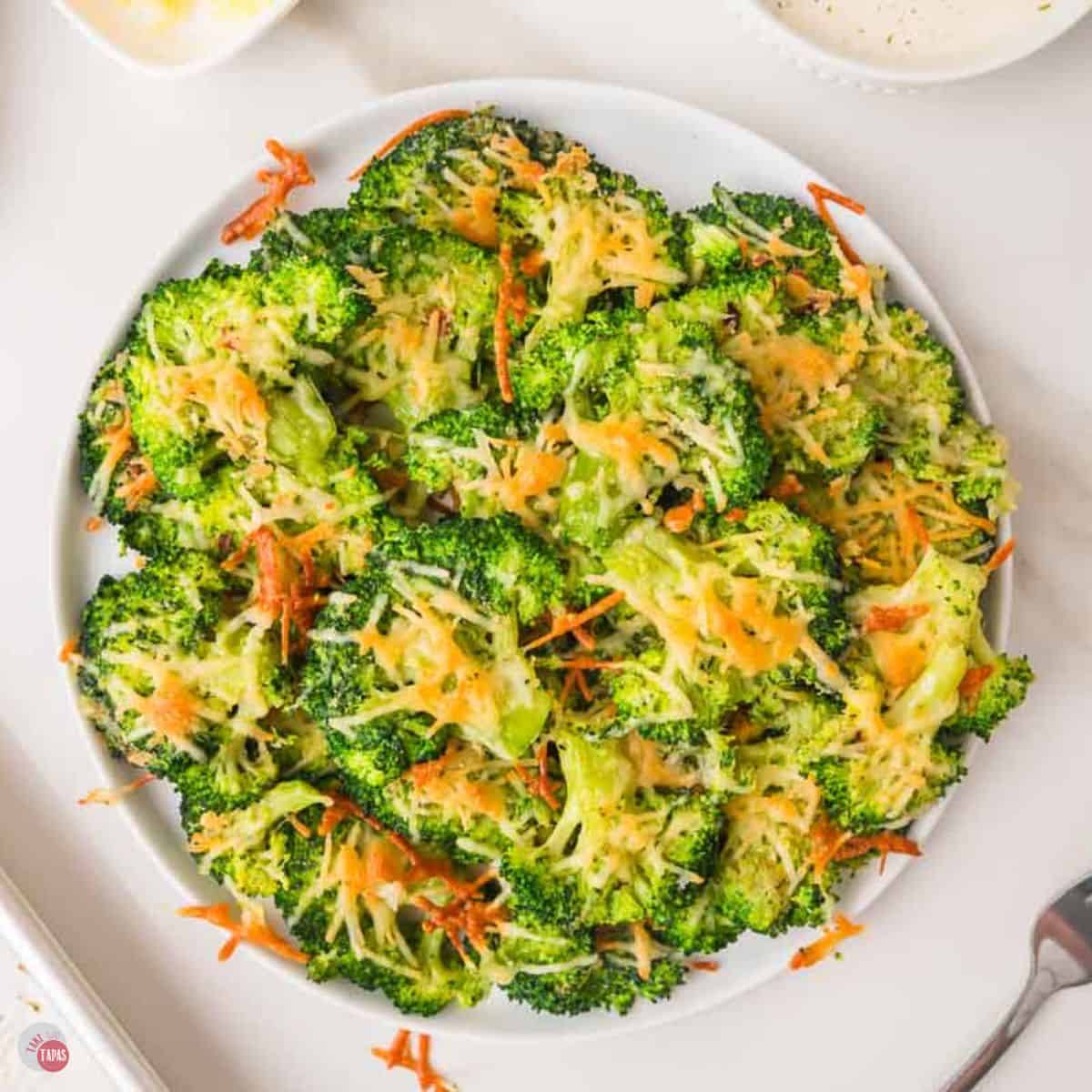 plate of smashed broccoli