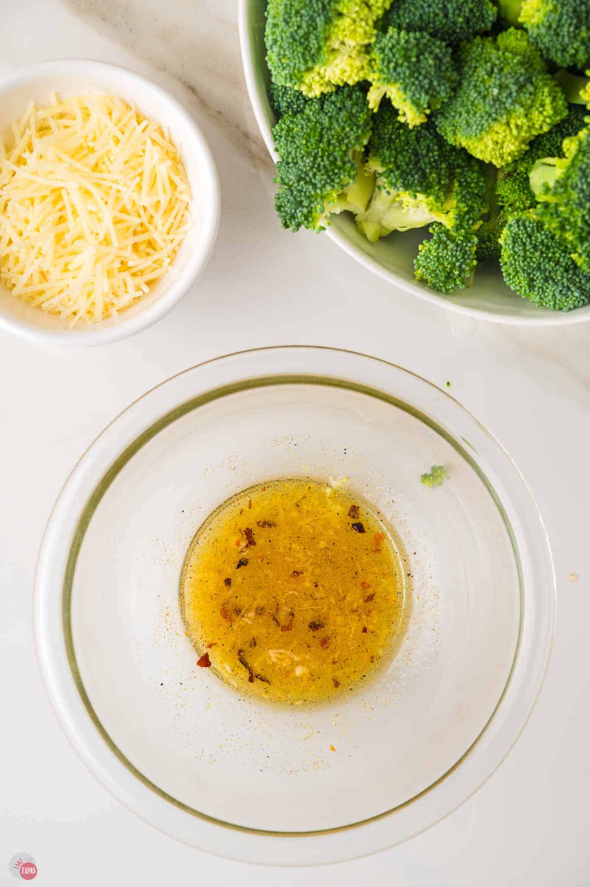 small bowl with olive oil and spice mixture