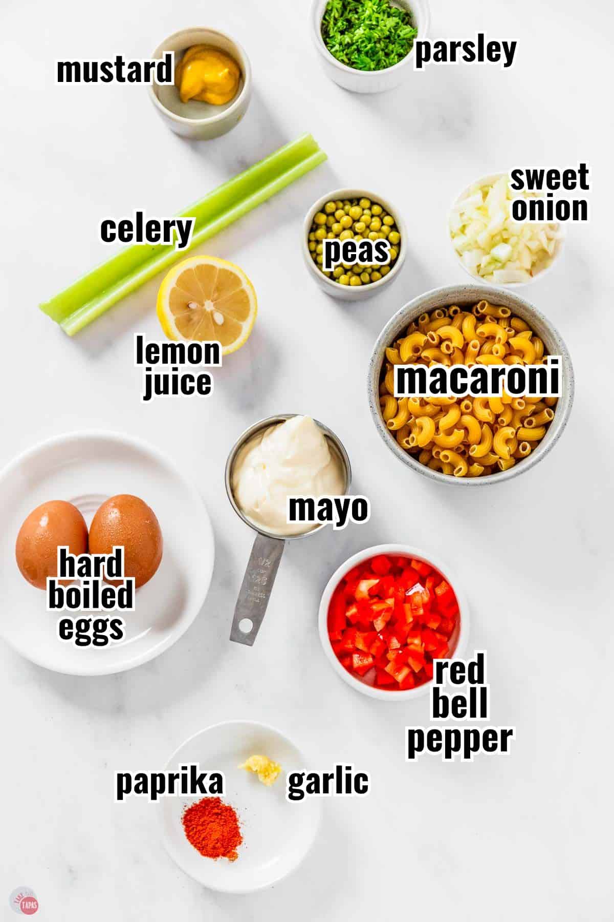 individual ingredients for a recipe with text overlay labeling them
