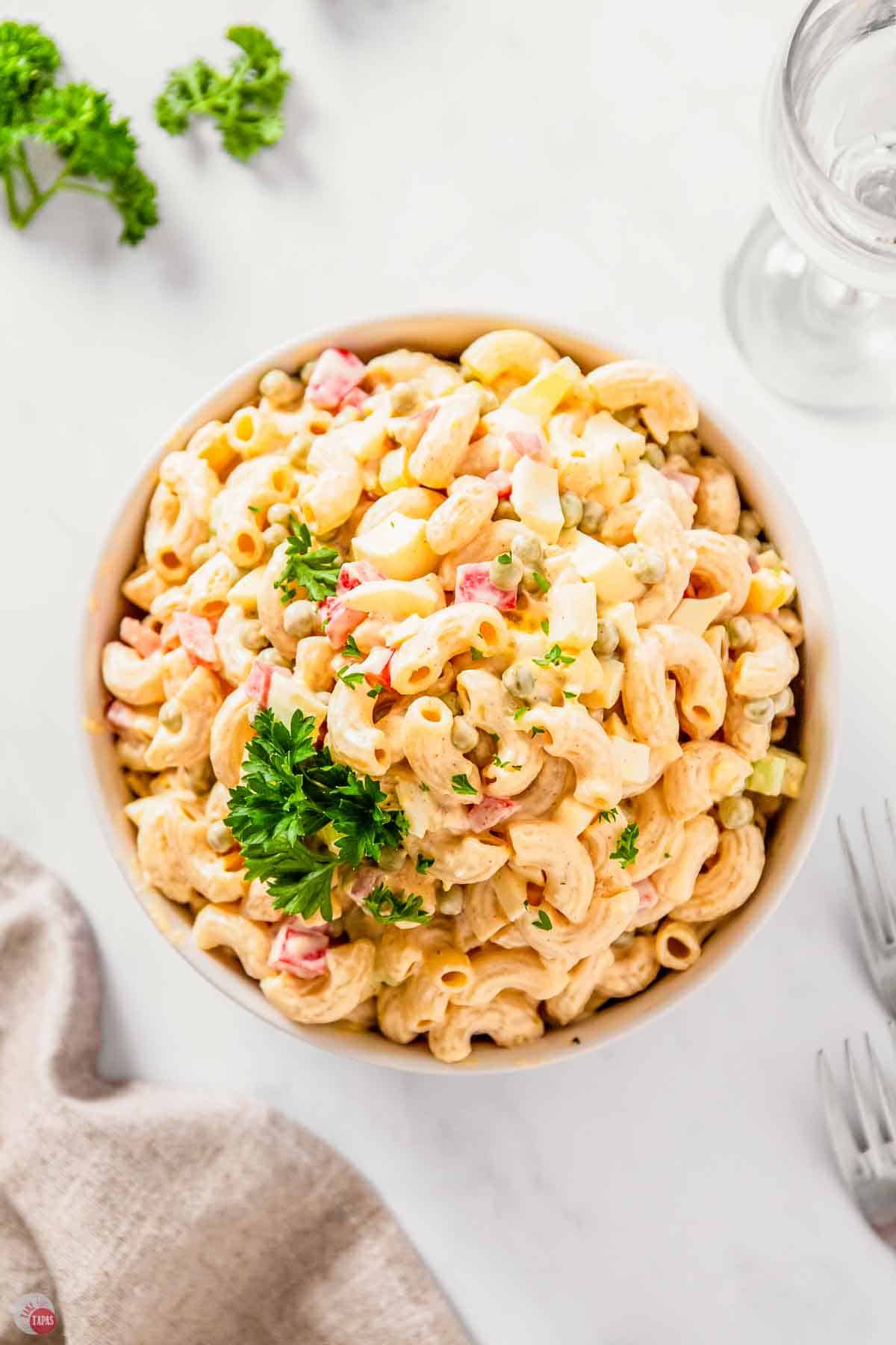 bowl of southern macaroni salad