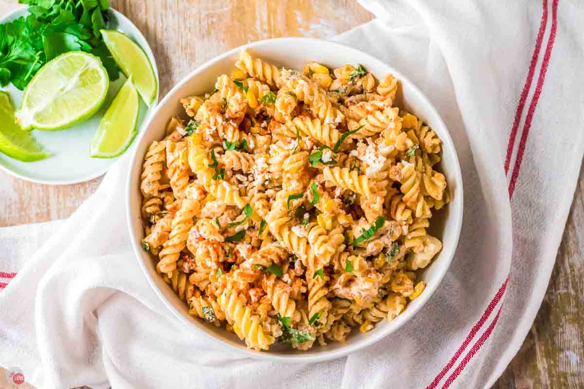 bowl of pasta salad
