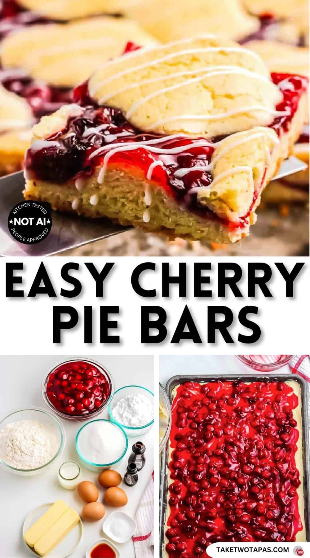 Pinterest pin image for a cherry pie bars recipe
