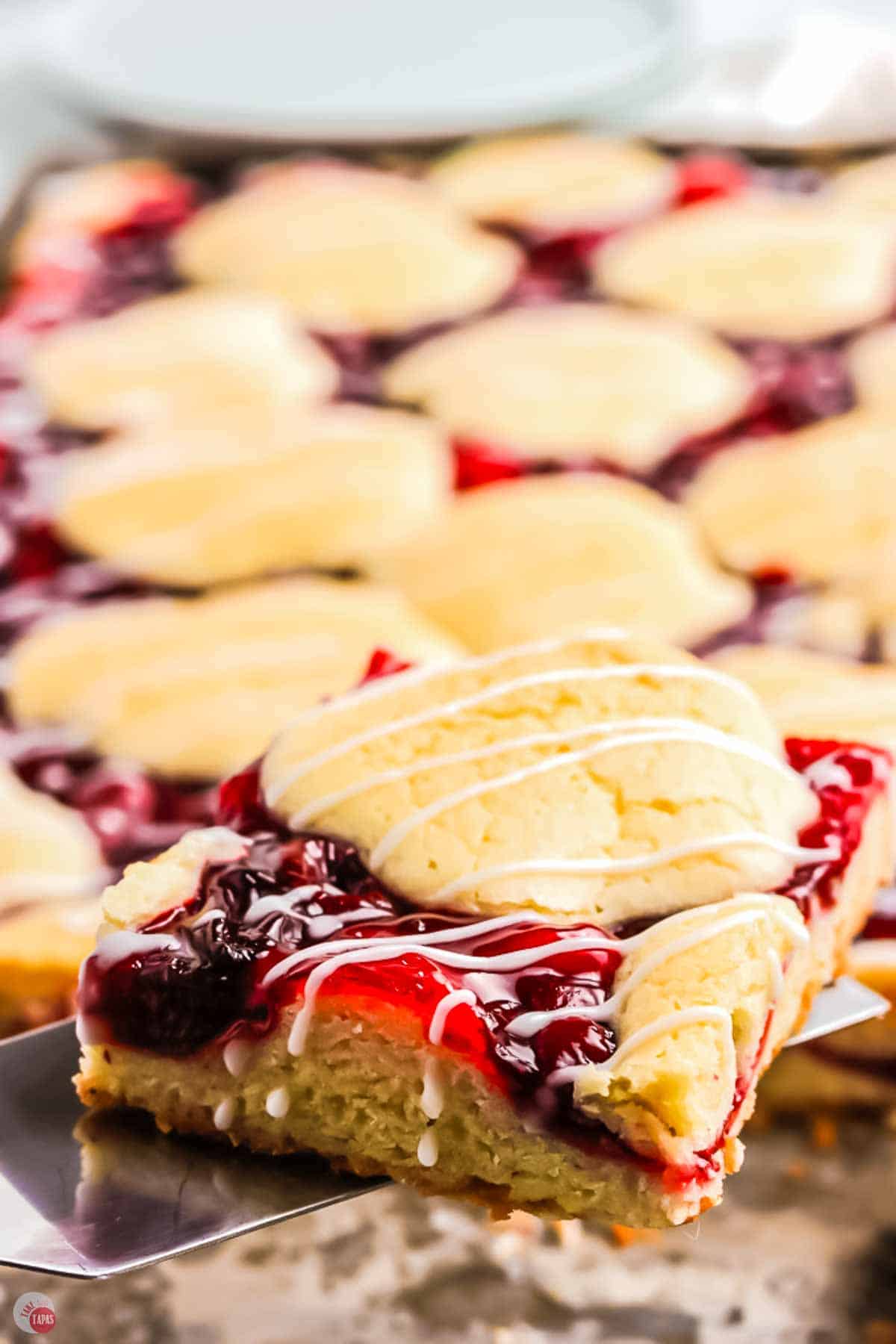 close up of pie bar