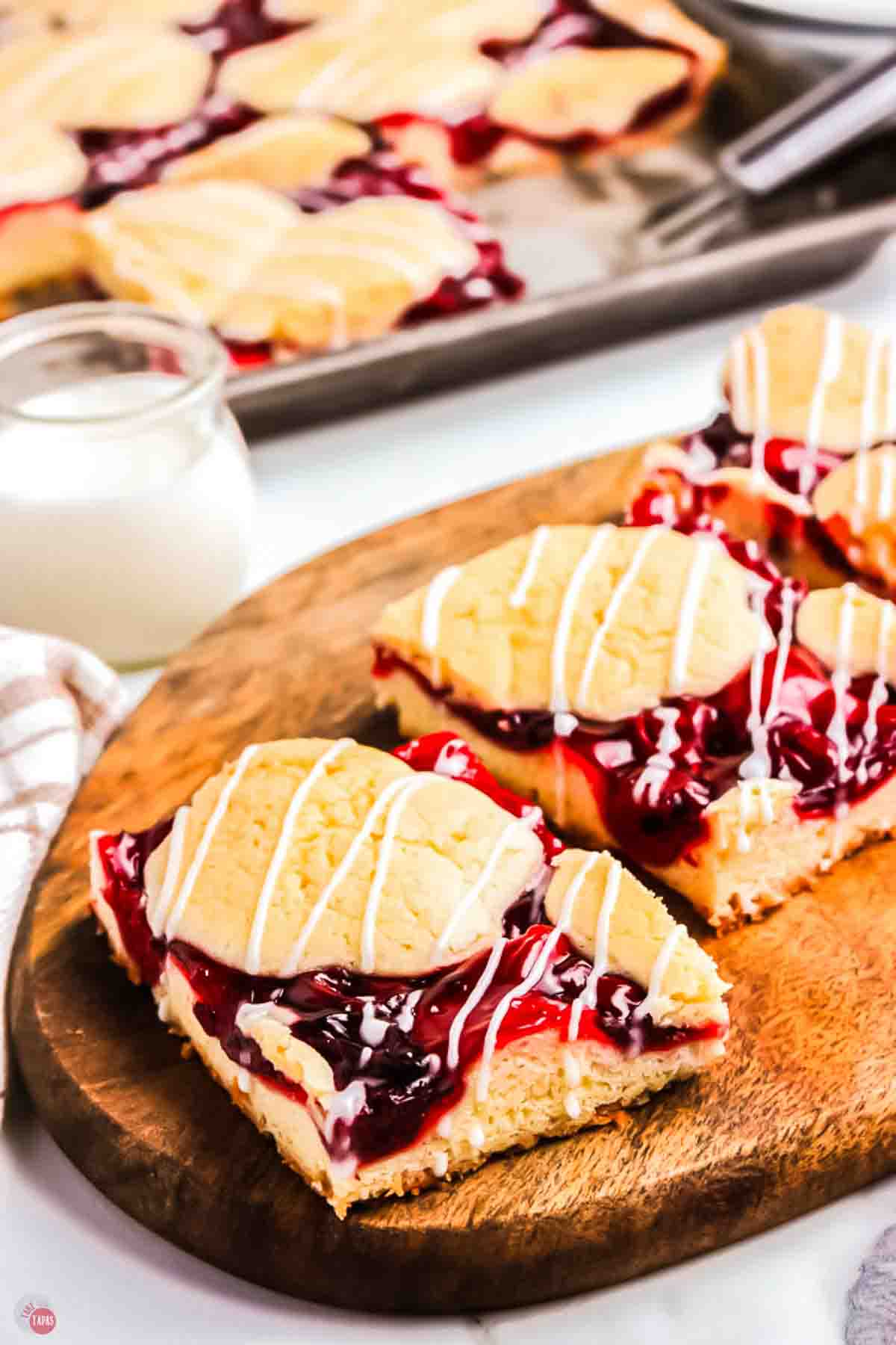 pie bars on a cutting board