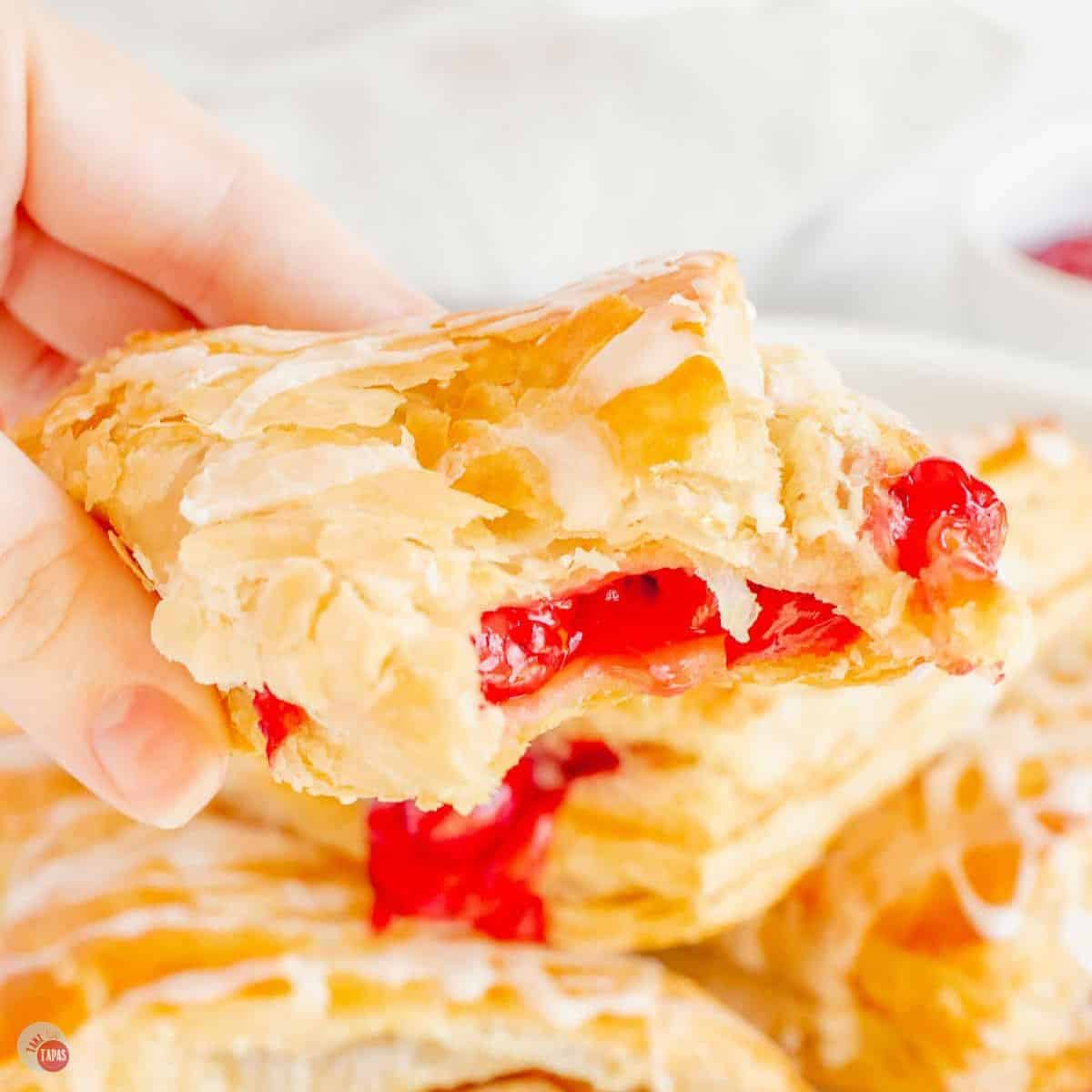 cherry turnovers with a bite missing
