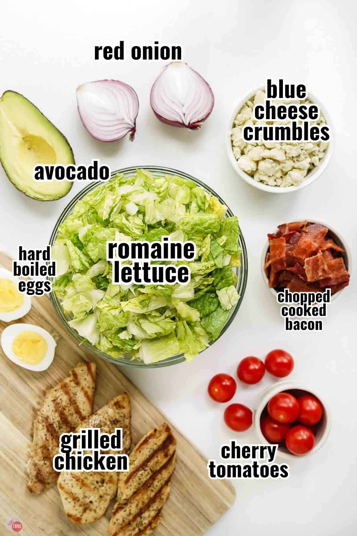 individual ingredients for a recipe with text overlay labeling them