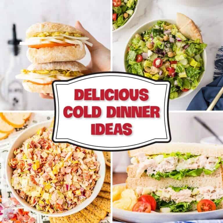 collage of cold dinner ideas