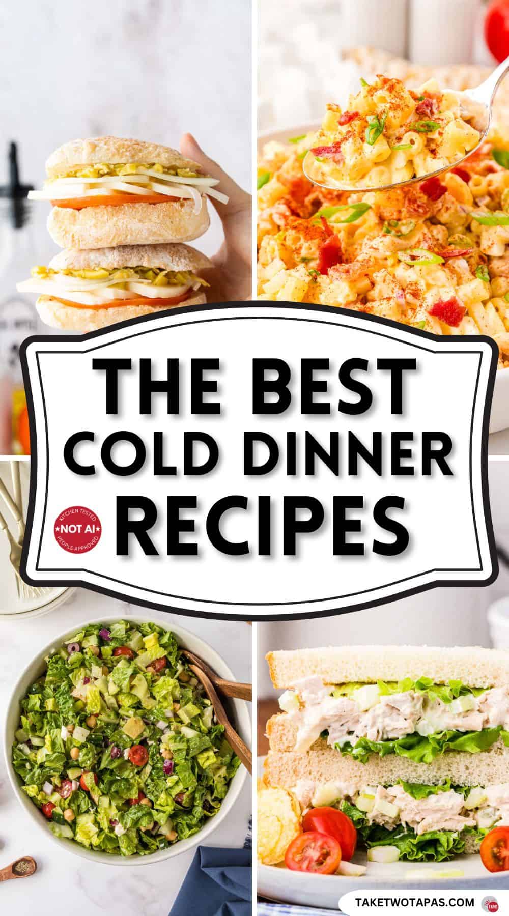 Pinterest pin image for a collection of cold dinner ideas