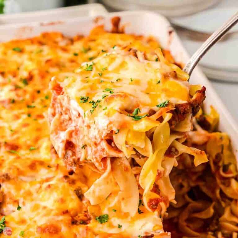 beef casserole from grandma's recipe with egg noodles