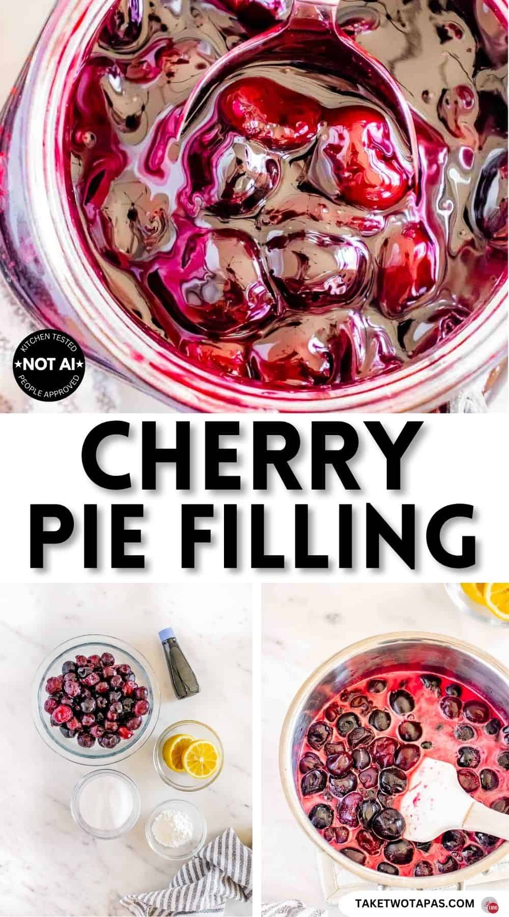 Pinterest pin image for a homemade cherry pie filling recipe