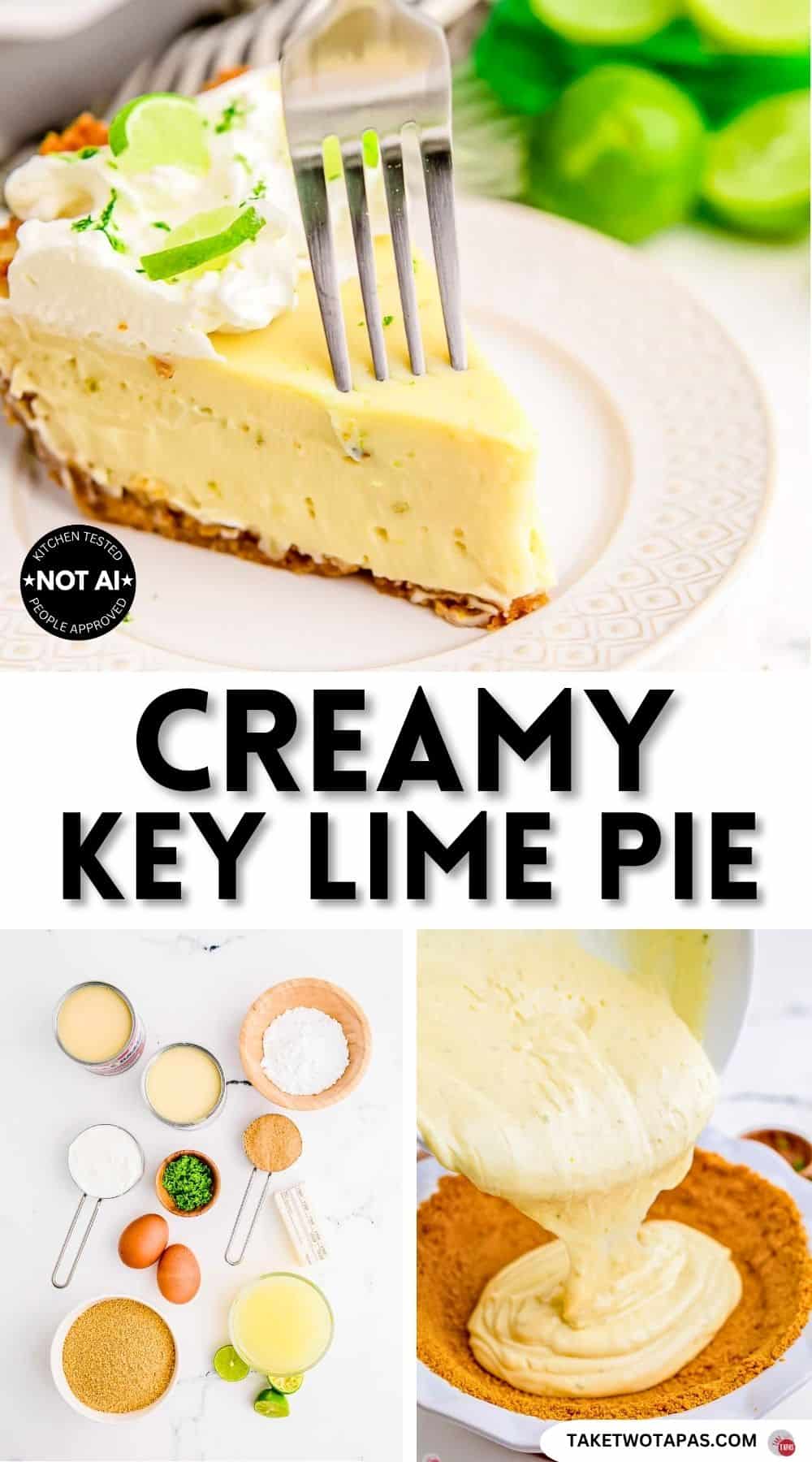 Pinterest pin image for a key lime pie recipe
