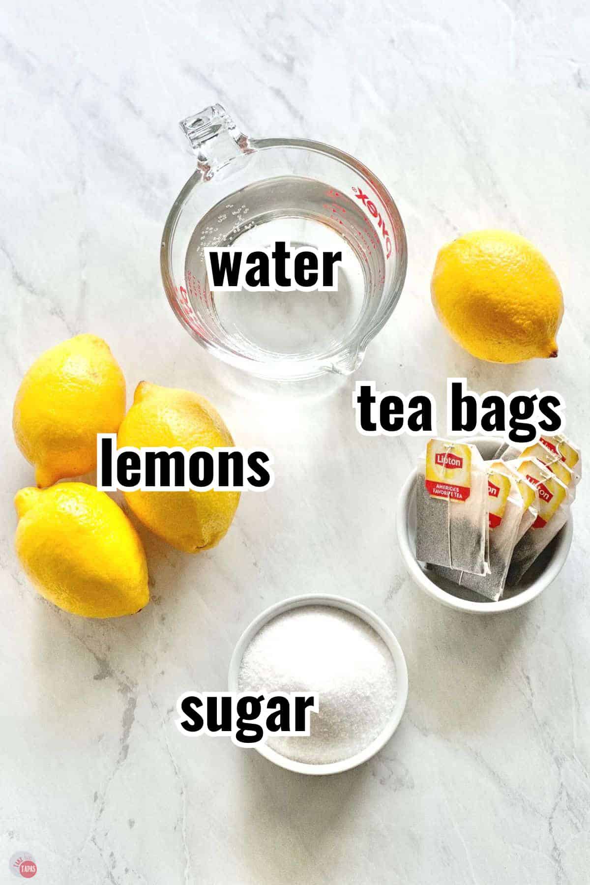 individual ingredients for a recipe with text overlay labeling them