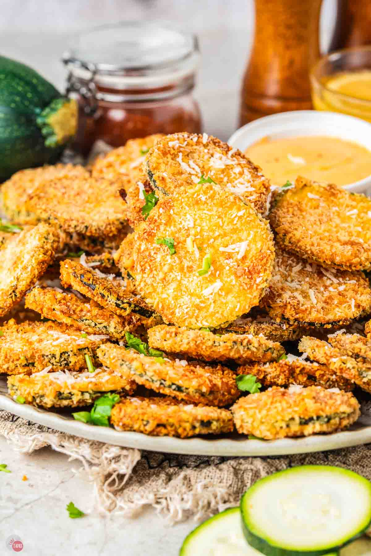 plate of zucchini chips
