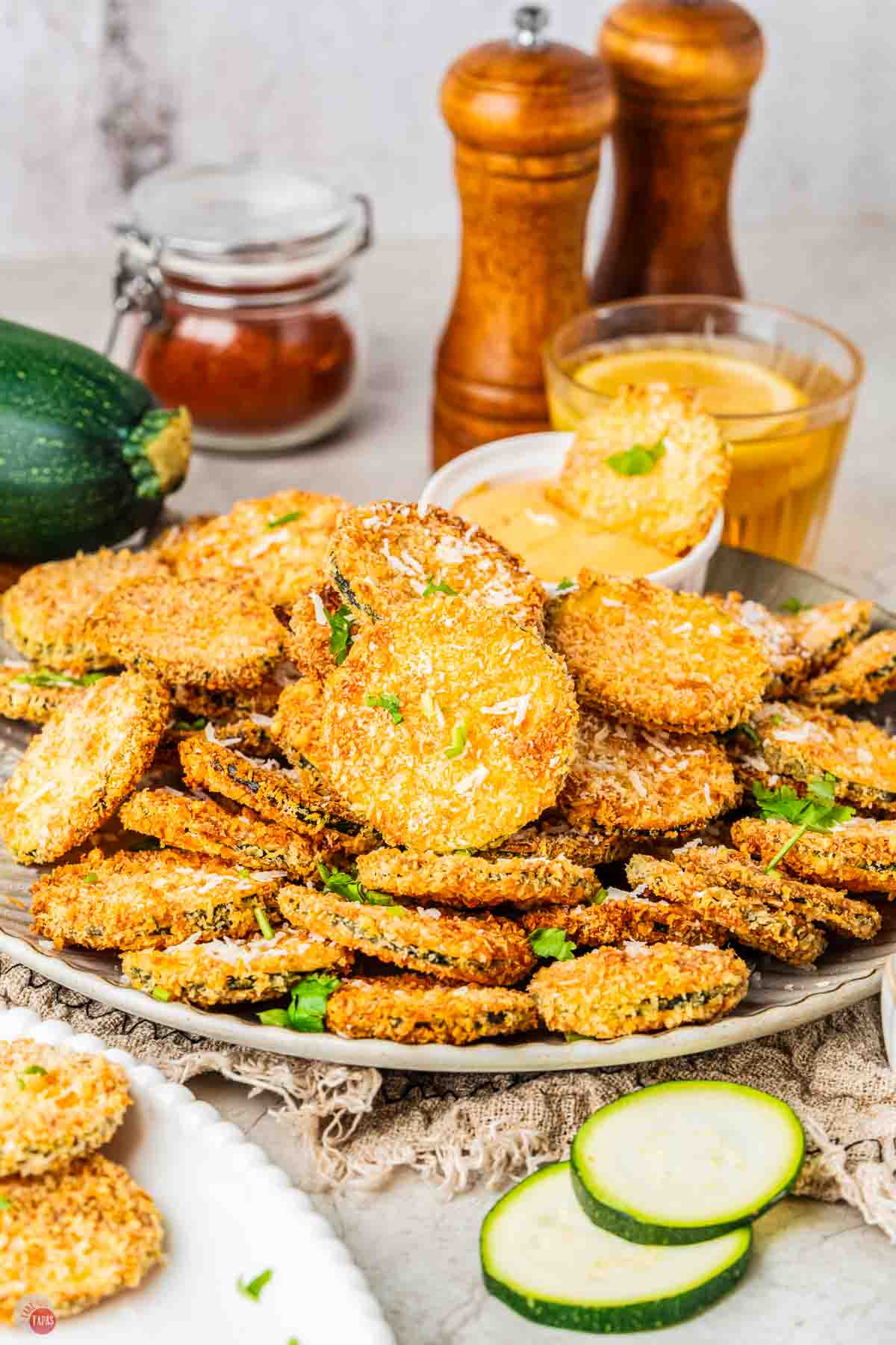 plate of zucchini chips