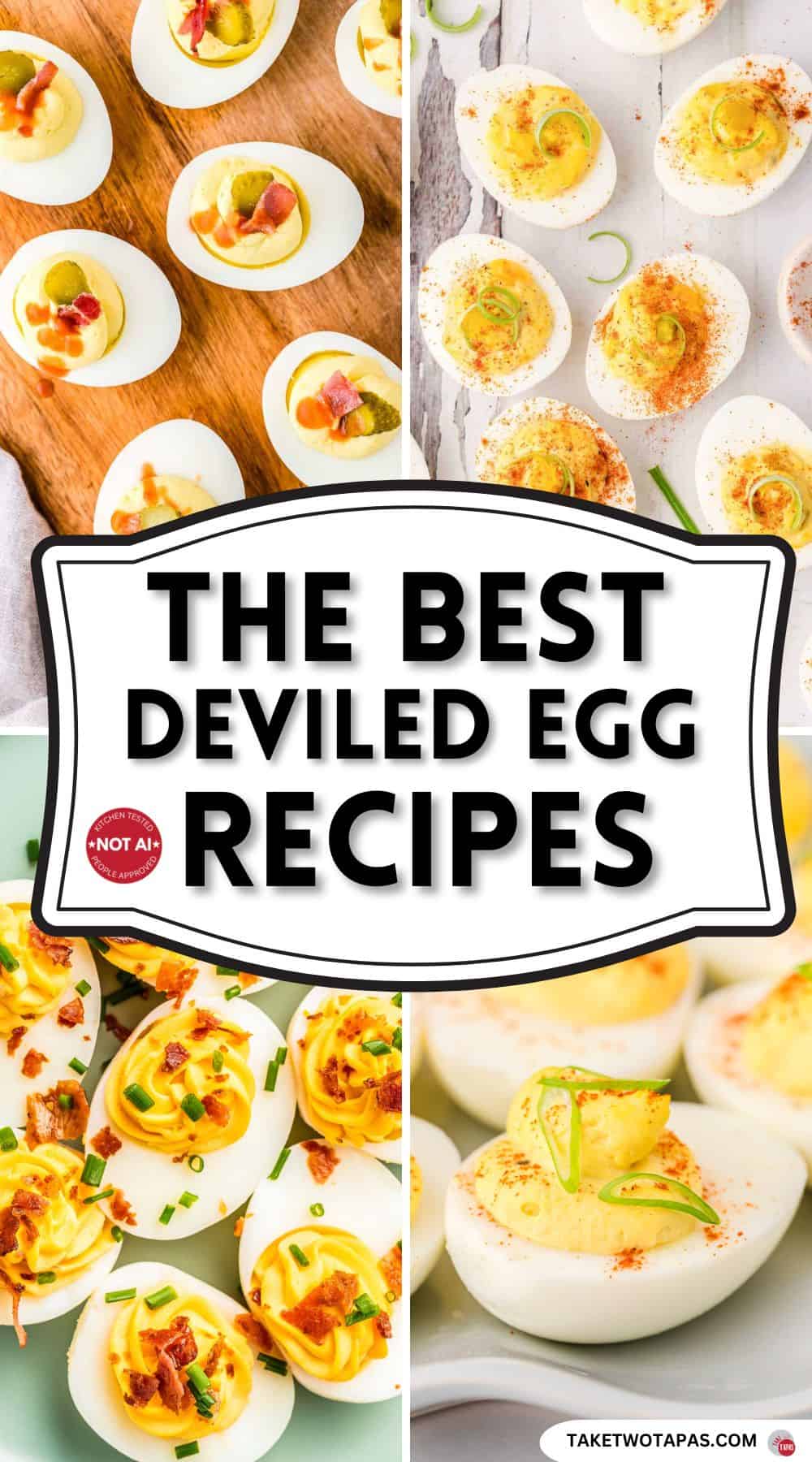 Pinterest pin image for a collection of deviled egg recipes