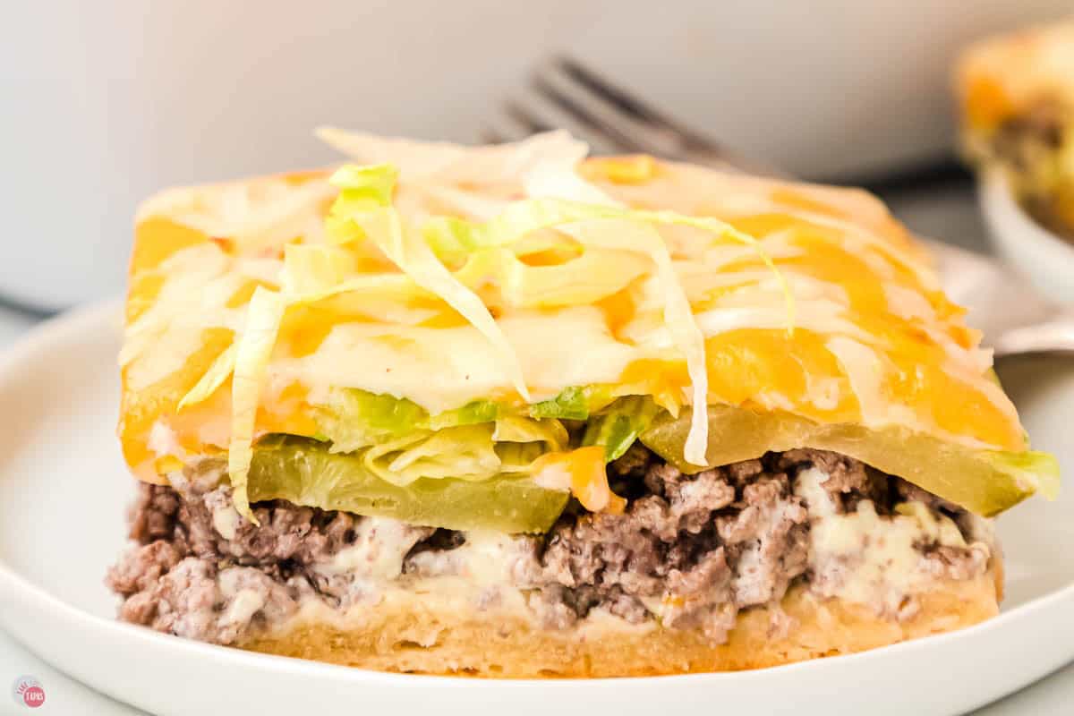 close up of side view of big boy casserole