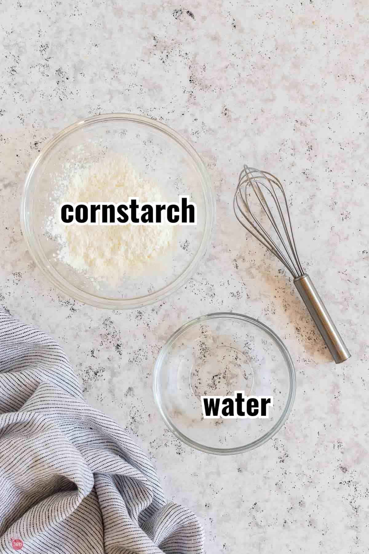 individual ingredients for a recipe with text overlay labeling them