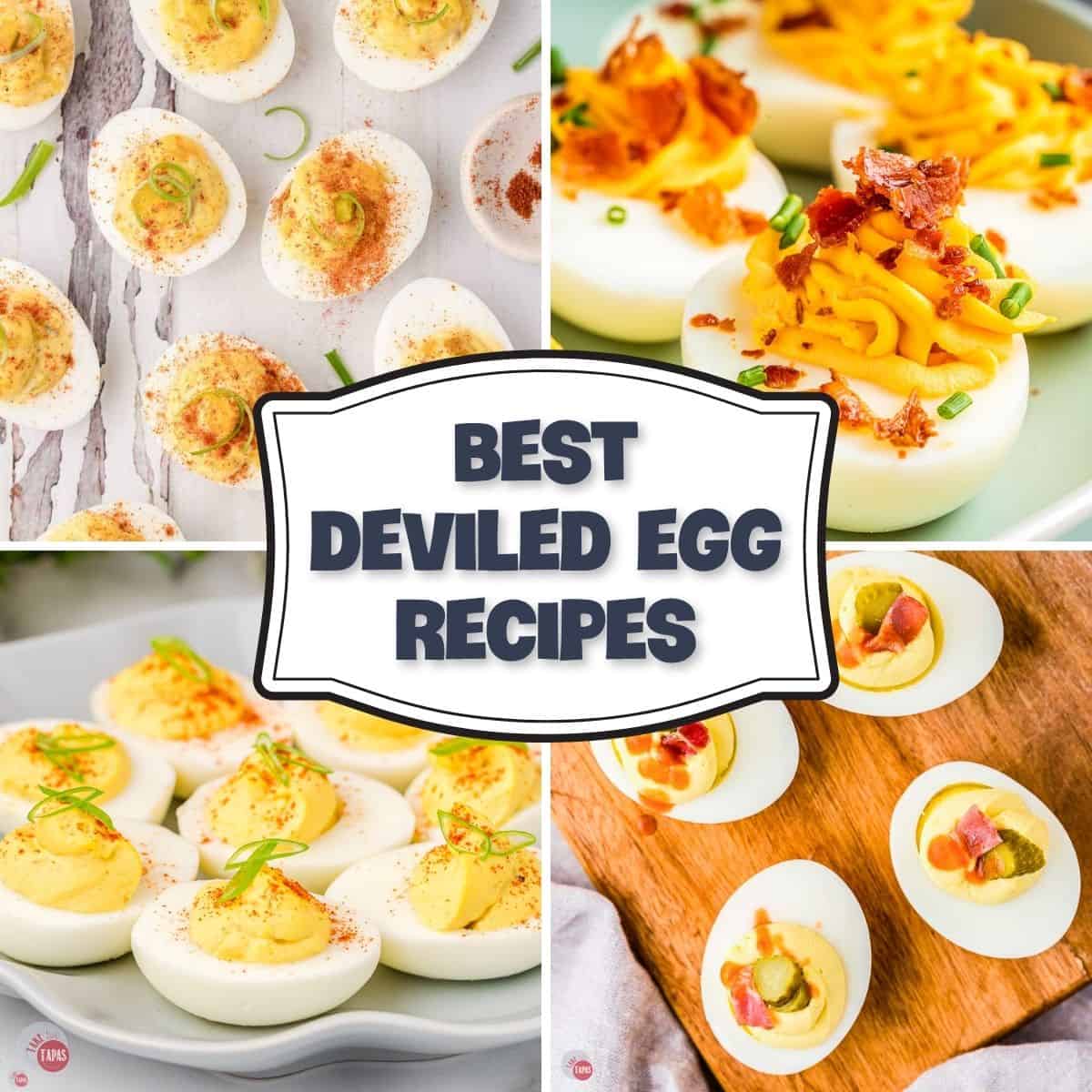 Pinterest pin image for a collection of deviled egg recipes