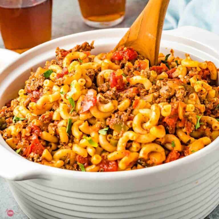 pot of hamburger goulash recipe