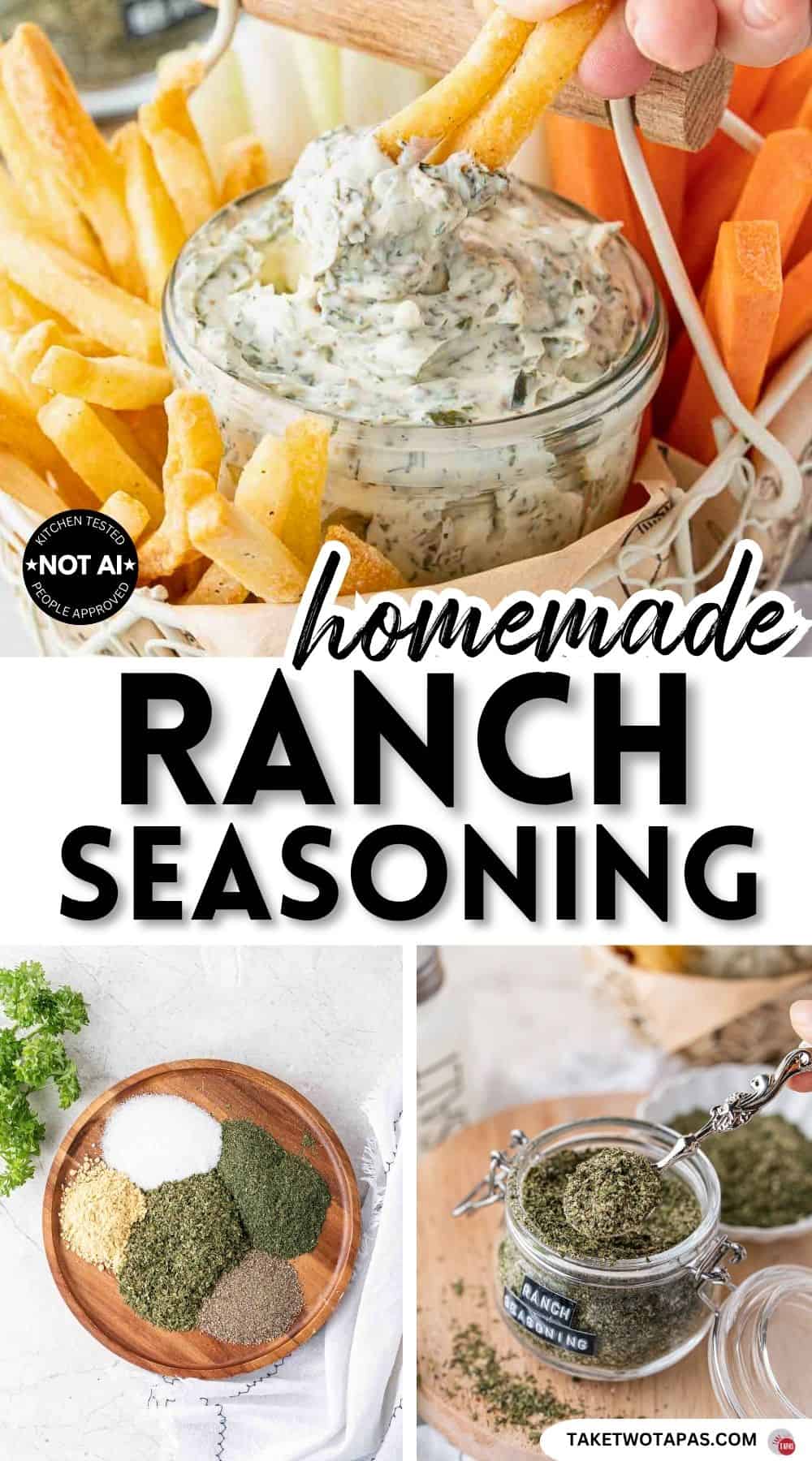 Pinterest pin image for a homemade ranch seasoning mix recipe