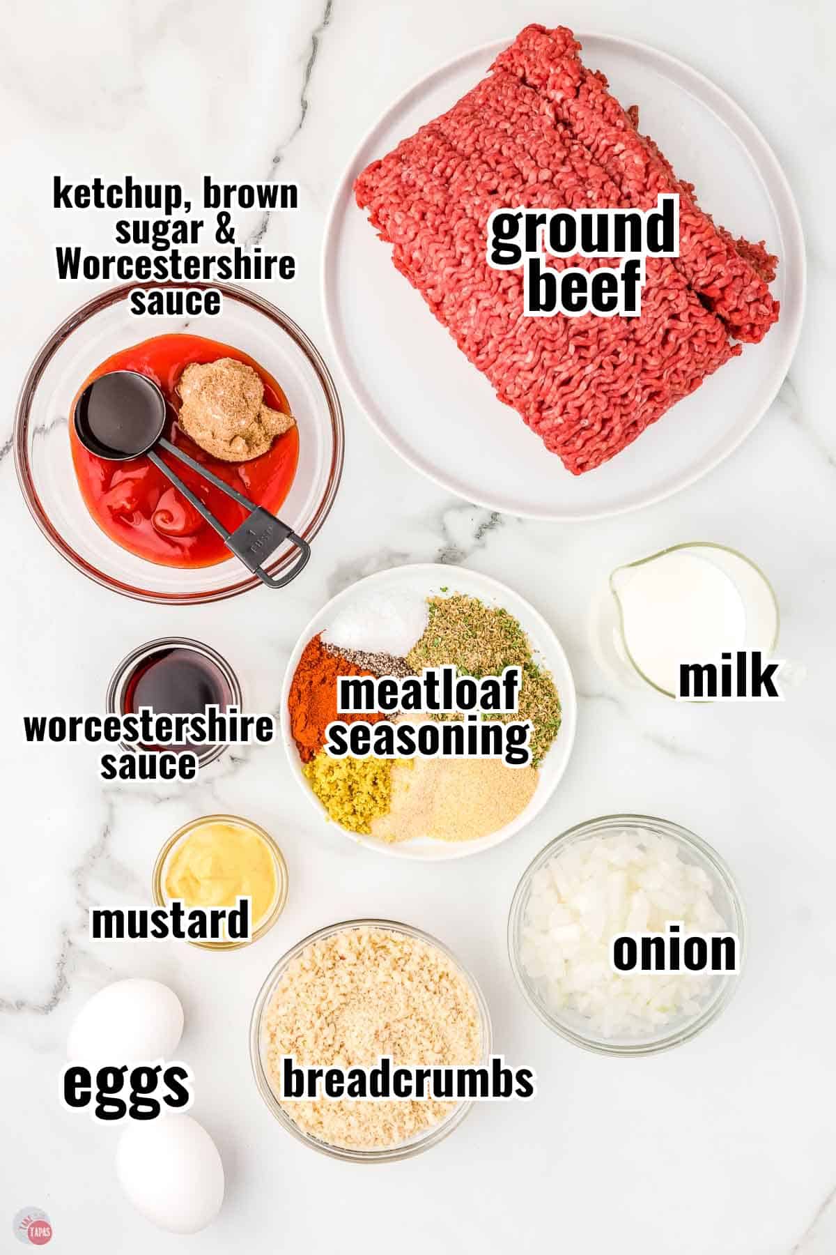 individual ingredients for a recipe with text overlay labeling them