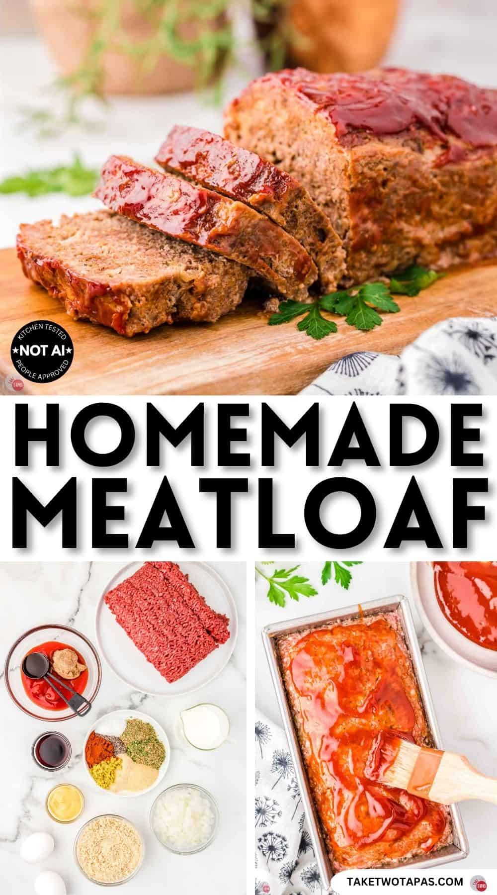 Pinterest pin image for an easy classic meatloaf recipe
