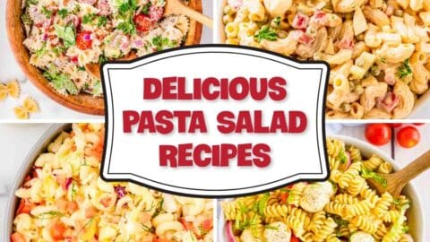 collage of pasta salad recipes