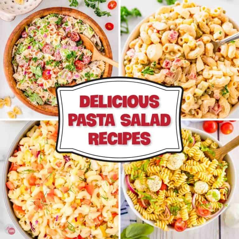 collage of pasta salad recipes
