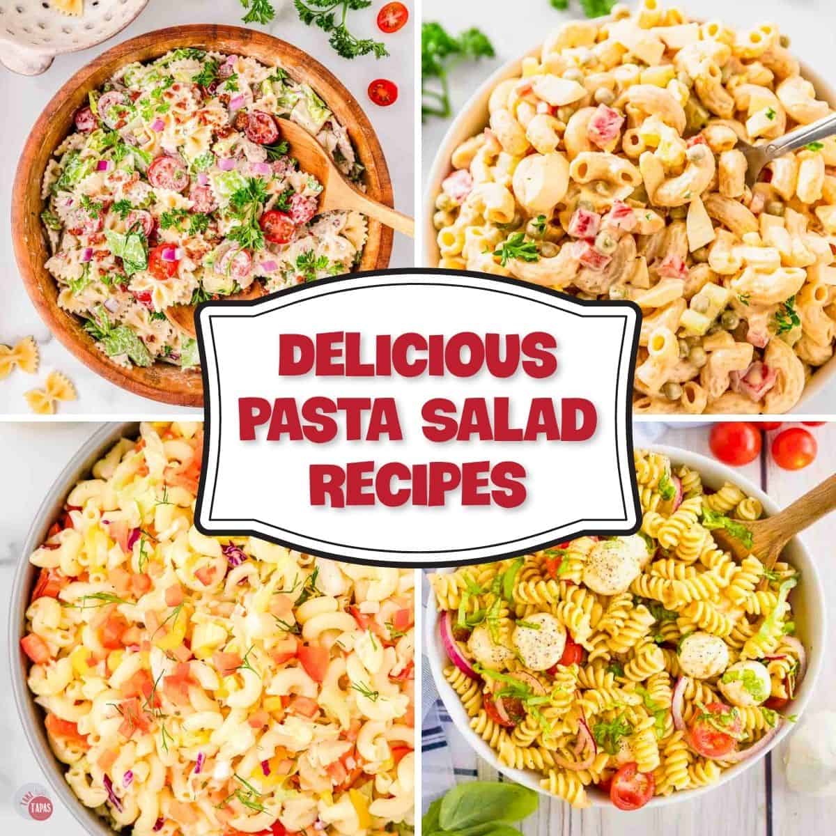 collage of pasta salad recipes
