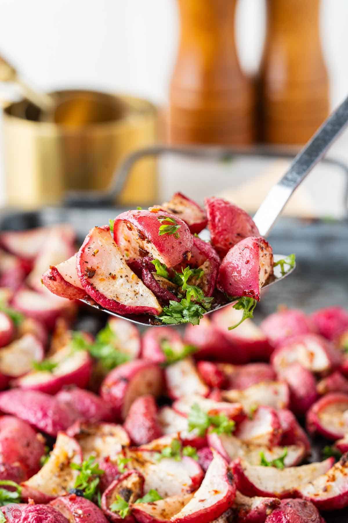 spoonful of radishes