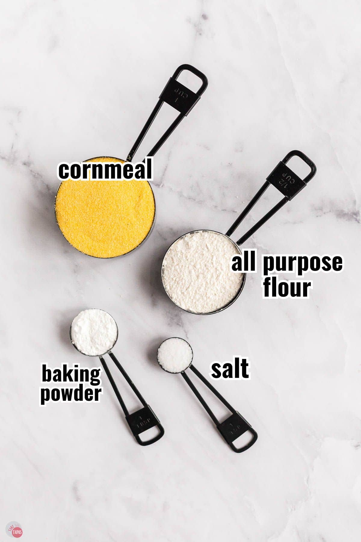 individual ingredients for a recipe with text overlay labeling them