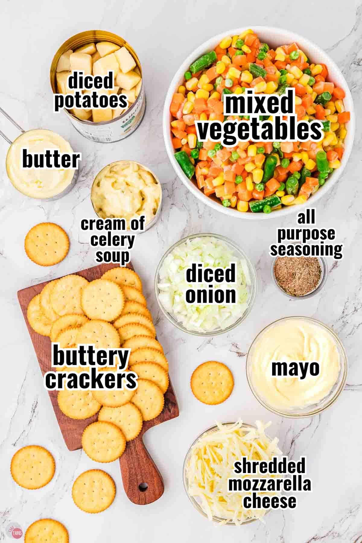 individual ingredients for a recipe with text overlay labeling them
